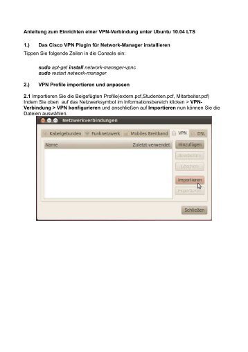 Anleitung zum Einrichten einer VPN-Verbindung unter Ubuntu 10.04 ...