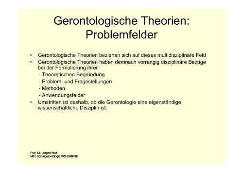 Was ist Gerontologie? - Jurgenwolf.de