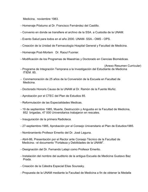 Resumen Curricular - UNAM