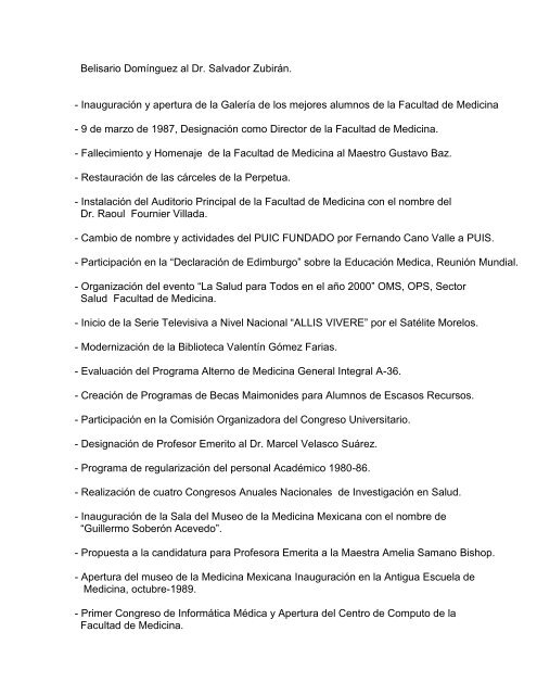 Resumen Curricular - UNAM