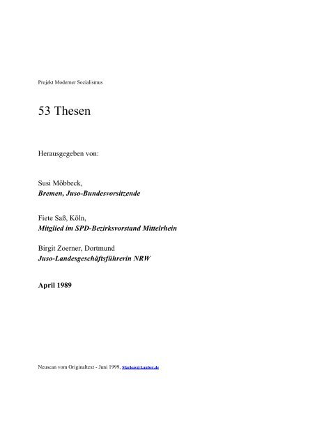 53 Thesen - Jusos