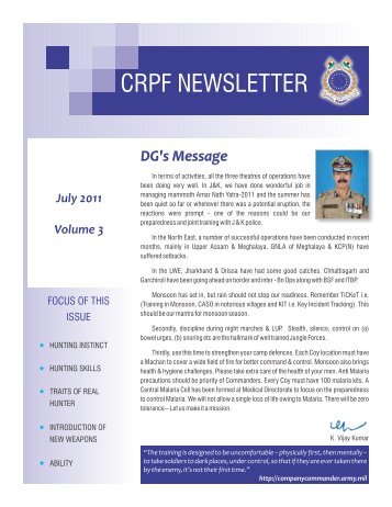 Dg's Message - Central Reserve Police Force