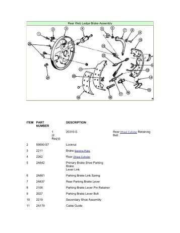 Rear Web Ledge Brake Assembly ITEM PART ... - JustAnswer