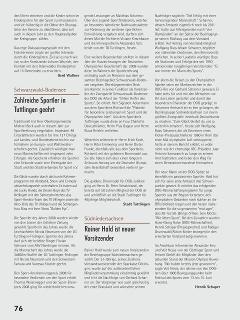 Ausgabe 3/2009 - Deutsche Olympische Gesellschaft