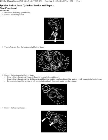 Ignition Switch Lock Cylinder: Service and Repair Non ... - JustAnswer