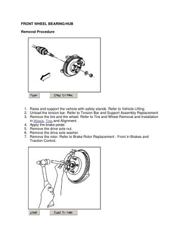 FRONT WHEEL BEARING/HUB Removal Procedure 1 ... - JustAnswer