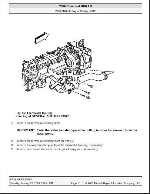 Fig. 57: Opening Water Pump Drain Plug - JustAnswer