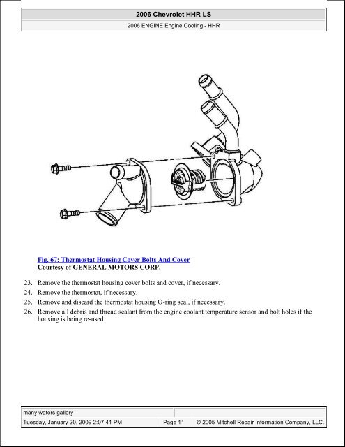 Fig. 57: Opening Water Pump Drain Plug - JustAnswer