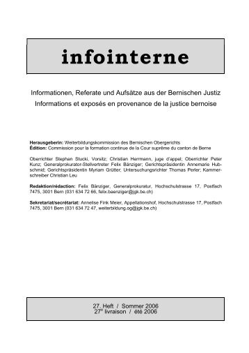 infointerne 27, Sommer 2006 - Justiz - Kanton Bern