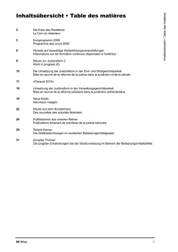 Inhaltsübersicht • Table des matières - Justiz - Kanton Bern