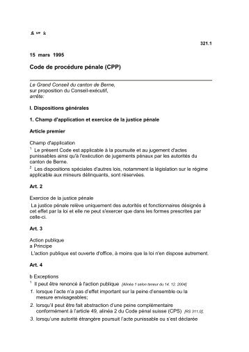 Code de procédure pénale (CPP) en vigueur jusqu' au 31.12.2010