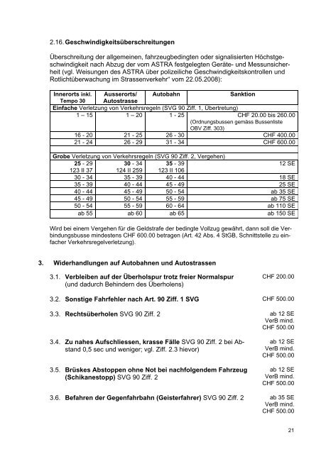 Richtlinien für die Strafzumessung Recommandations quant à la ...