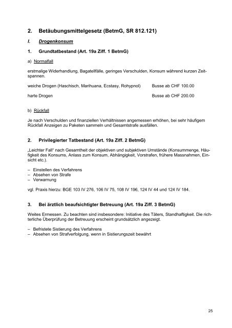 Richtlinien für die Strafzumessung 2014 (VBRS vom 22.11.2013)