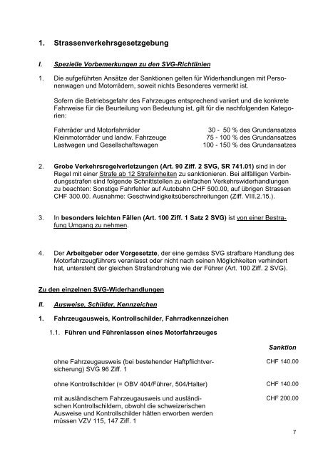 Richtlinien für die Strafzumessung 2014 (VBRS vom 22.11.2013)