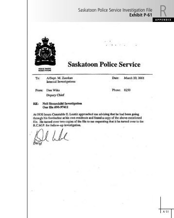 Saskatoon Police Service Investigation File