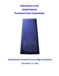 Submission to the Saskatchewan Provincial Court - Ministry of ...