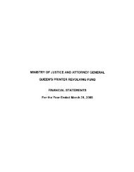 Queen's Printer Revolving Fund - Ministry of Justice - Government of ...