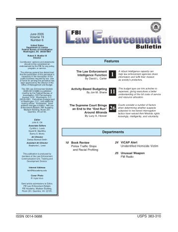 FBI Law Enforcement Bulletin - June 2005 Issue