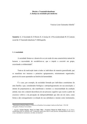 Direito e Transindividualismo A JustiÃ§a na ... - Revista Justitia