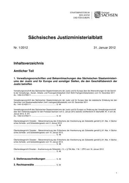 SÃ¤chsisches Justizministerialblatt - Justiz in Sachsen - Freistaat ...