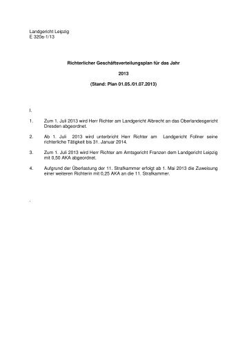 Landgericht Leipzig E 320a-1/13 Richterlicher ...