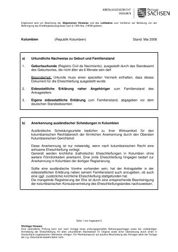 Kolumbien (Republik Kolumbien) Stand: Mai ... - Justiz in Sachsen