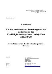 Leitfaden für das Verfahren zur Befreiung von ... - Justiz in Sachsen