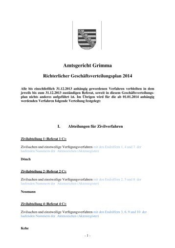 Geschäftsverteilung 2014 [Download,*.pdf, 69,08 ... - Justiz in Sachsen