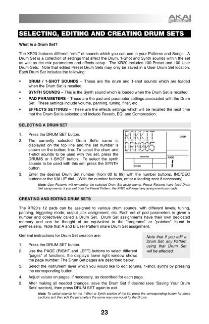 Akai XR20 Reference Manual - V1.1 - Produktinfo.conrad.com