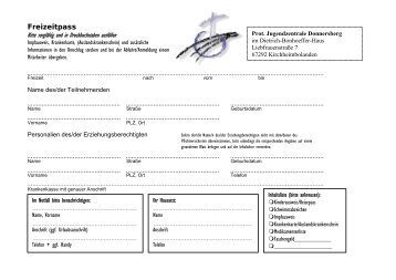 Freizeitpass - Protestantische Jugendzentrale Kirchheimbolanden