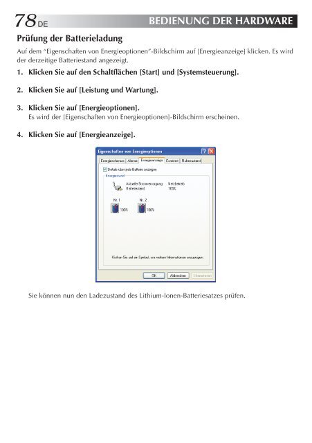 MP-XP741DE Mobile mini note PC BEDIENUNGSANLEITUNG - JVC