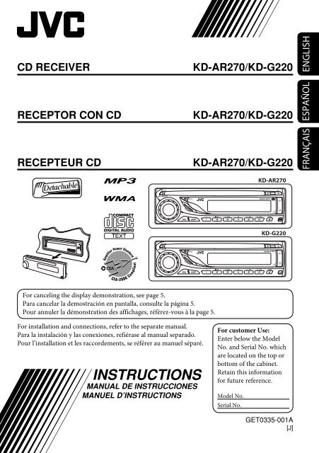 Instructions Jvc