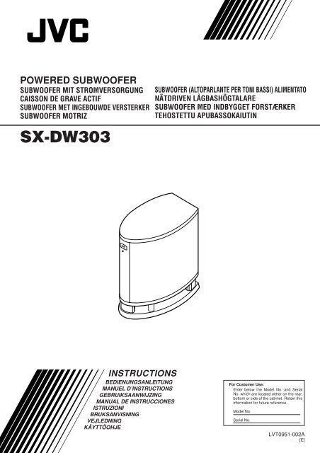 compact component system sx-dw303 powered subwoofer - JVC
