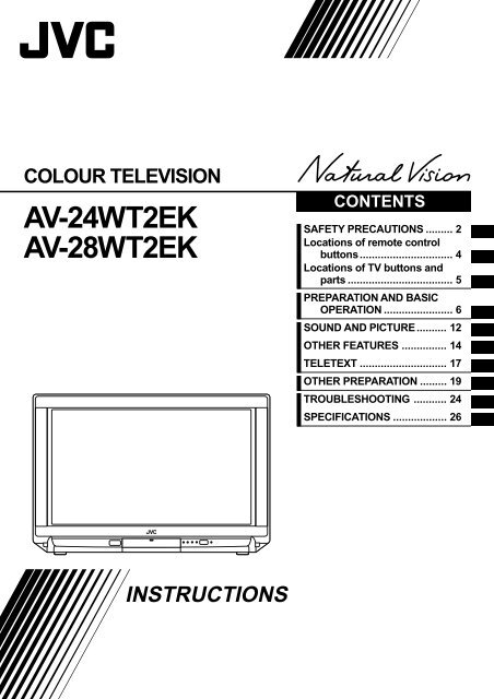 colour television contents av-24wt2ek av-28wt2ek - JVC