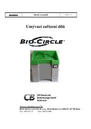 UmÃ½vacÃ­ zaÅÃ­zenÃ­ dÃ­lÅ¯ - Bio-Circle