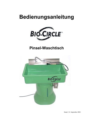 Bedienungsanleitung Bio-Circle-Pinselwaschtisch