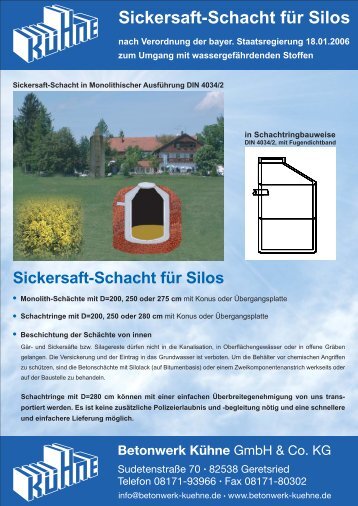 6. Sickersaft-Schacht für Silos - Betonwerk Kühne GmbH & Co. KG