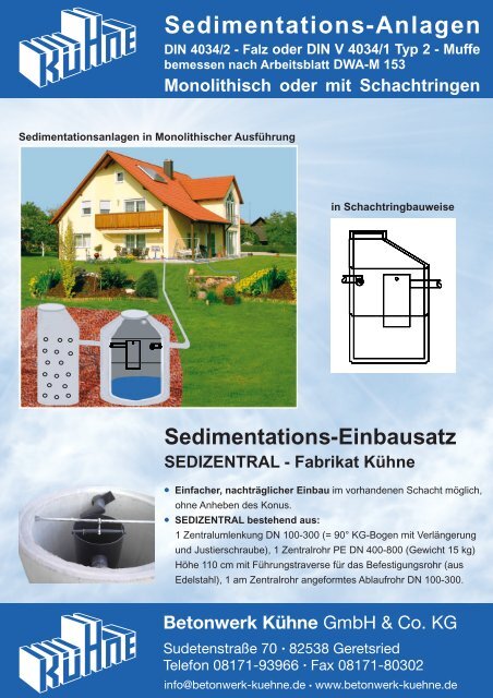 Sedimentationsanlagen lt. DWA 153 - Betonwerk Kühne GmbH ...