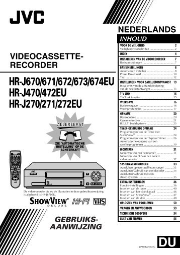 de videorecorder. - Jvc