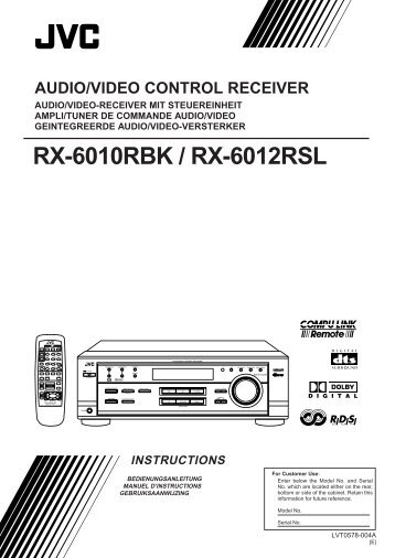 RX-6010RBK / RX-6012RSL - Jvc