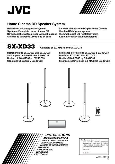 sx-xd33 instructions - Jvc