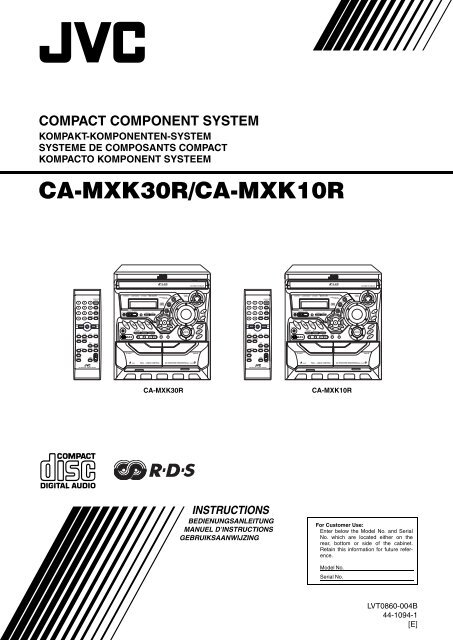 ca-mxk30r/ca-mxk10r compact component system - Jvc