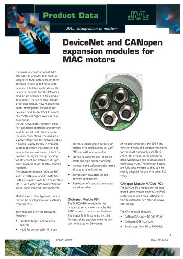 DeviceNet and CANopen expansion modules for ... - Exportpages