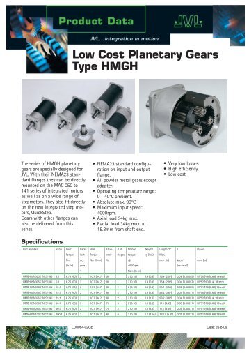 Low Cost Planetary Gears Type HMGH - Exportpages