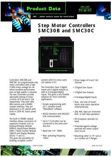 datasheet smc30 - JVL Industri Elektronik A/S