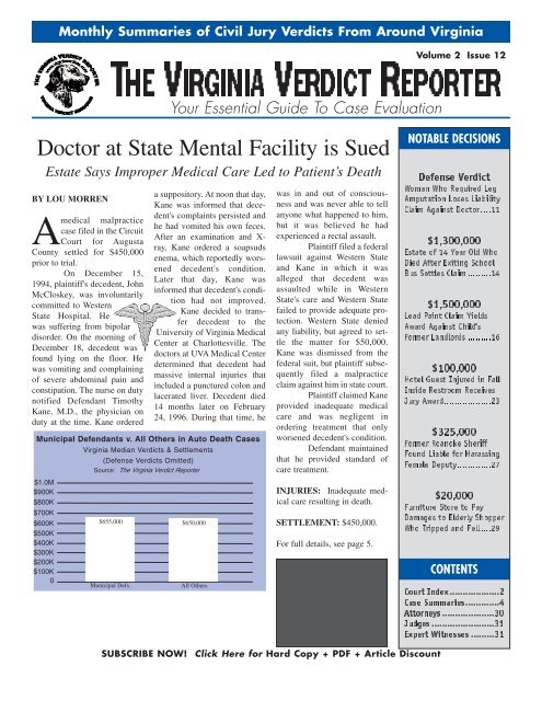 THE VIRGINIA VERDICT REPORTER - JVRA