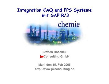 (PPS) und eines CAQ-Systems im SAP - jwConsulting GmbH