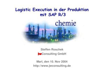 Abbildung der Produktion mit SAP R/3 - jwConsulting GmbH