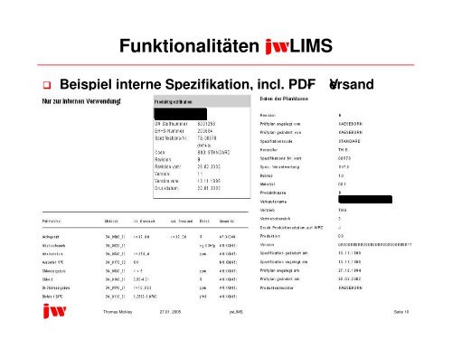 jwLIMS ein in SAP integriertes Labor Informations