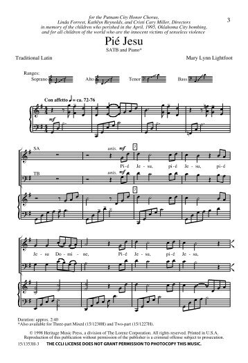 Pie Jesu/SATB - JW Pepper